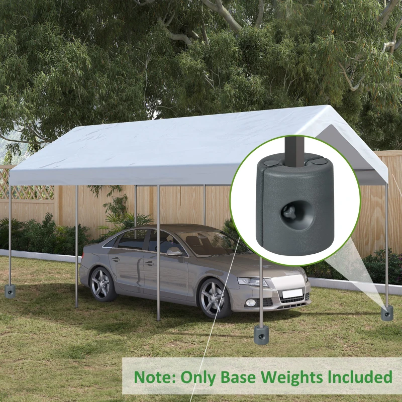 Outsunny HDPE Tent Weights Set of 4, Canopy Weights, Filled with Water or Sand, 106 LBS, Light Grey