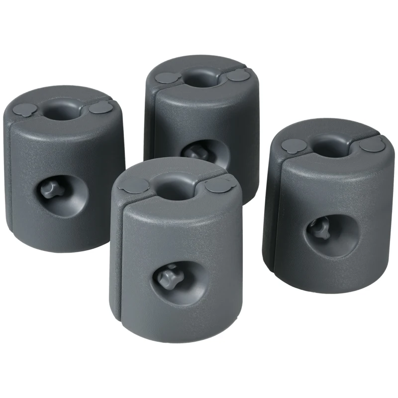 Outsunny HDPE Tent Weights Set of 4, Canopy Weights, Filled with Water or Sand, 106 LBS, Light Grey