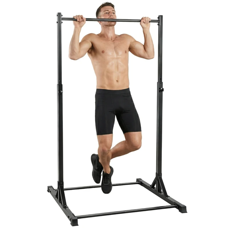 Soozier Portable Pull Up Station, Height Adjustable Pull Up Bar with 8 Levels for Home Gym Strength Training, 440LBS Capacity