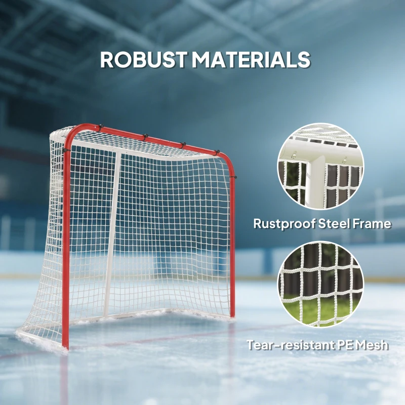 Soozier Hockey Net, Easy Set Up Hockey Goal with Steel Frame, PE Mesh, Outdoor Hockey Training Equipment for Garden, Backyard
