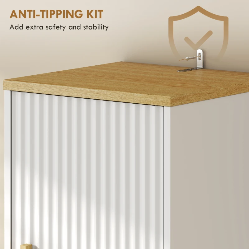 HOMCOM Tall Bathroom Storage Cabinet, Freestanding Bathroom Cabinet with Drawer, Adjustable Shelves, Open Compartment, White