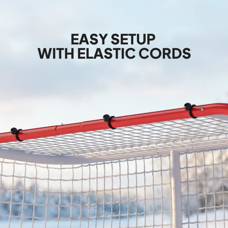 Soozier Hockey Net, Easy Set Up Hockey Goal with Steel Frame, PE Mesh, Outdoor Hockey Training Equipment for Garden, Backyard