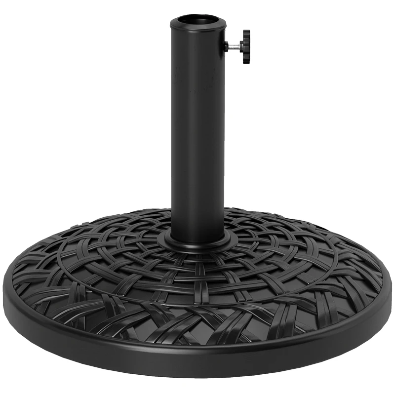 Outsunny Patio Umbrella Base, 26 lbs Concrete Heavy Duty Umbrella Stand, Round Patio Umbrella Holder, Φ18.7" x 12.6" H Black