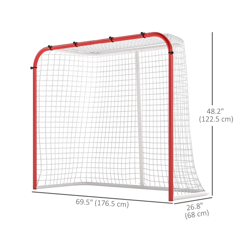 Soozier Hockey Net, Easy Set Up Hockey Goal with Steel Frame, PE Mesh, Outdoor Hockey Training Equipment for Garden, Backyard