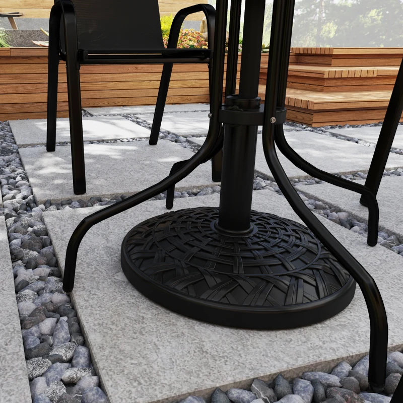 Outsunny Patio Umbrella Base, 26 lbs Concrete Heavy Duty Umbrella Stand, Round Patio Umbrella Holder, Φ18.7" x 12.6" H Black