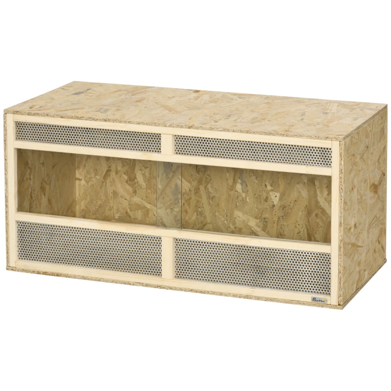 PawHut Reptile Terrarium, 58 Gallon Reptile Tank with Sliding Doors, Breathable Mesh for Bearded Dragon, Lizards, Snake