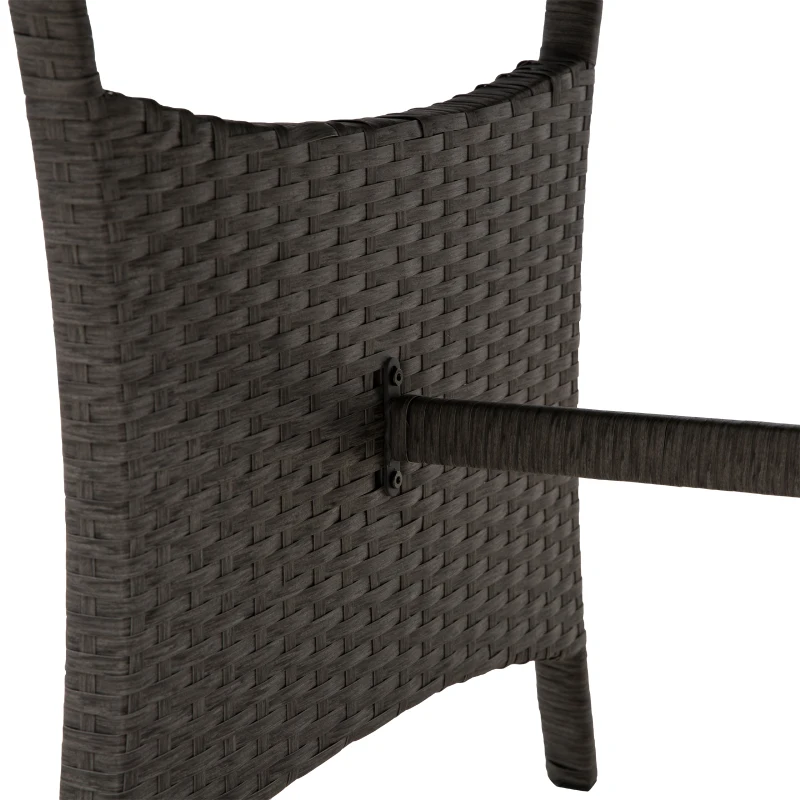 Outsunny 4-Piece Outdoor Patio Rattan Wicker Dining Furniture Set, Sofa Bench and Table Set for Garden, Patio, Porch and Backyard Outdoor Living, Brown