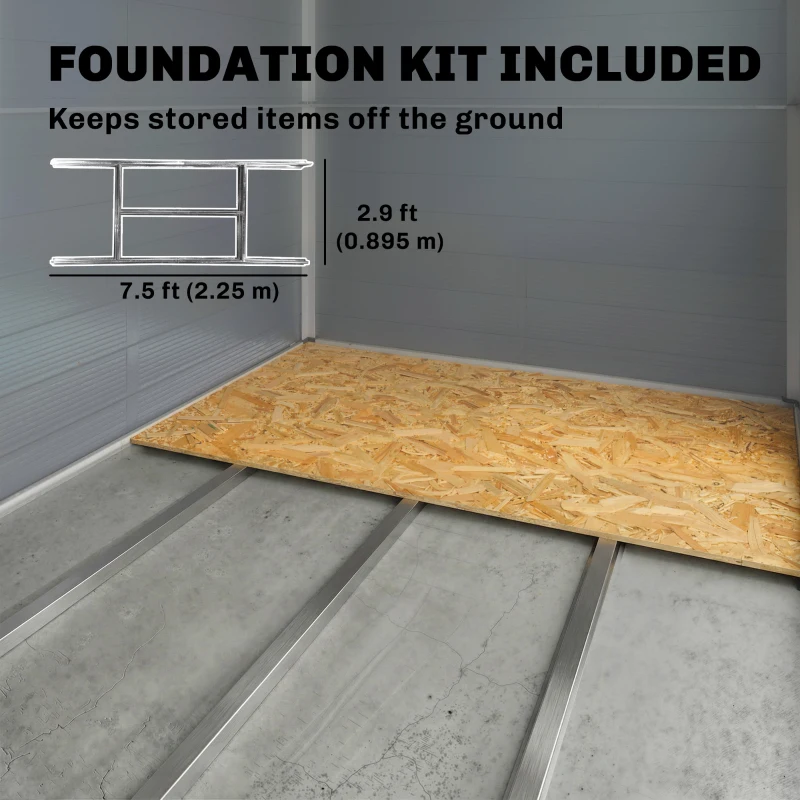 Outsunny 8' x 6' Plastic Garden Storage Shed with Latch Door, Vents, Sloped Roof, Dark Grey