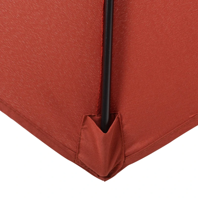 Outsunny 6.6FT Patio Umbrella, Outdoor Parasol with 6 Solid Ribs, Wine Red
