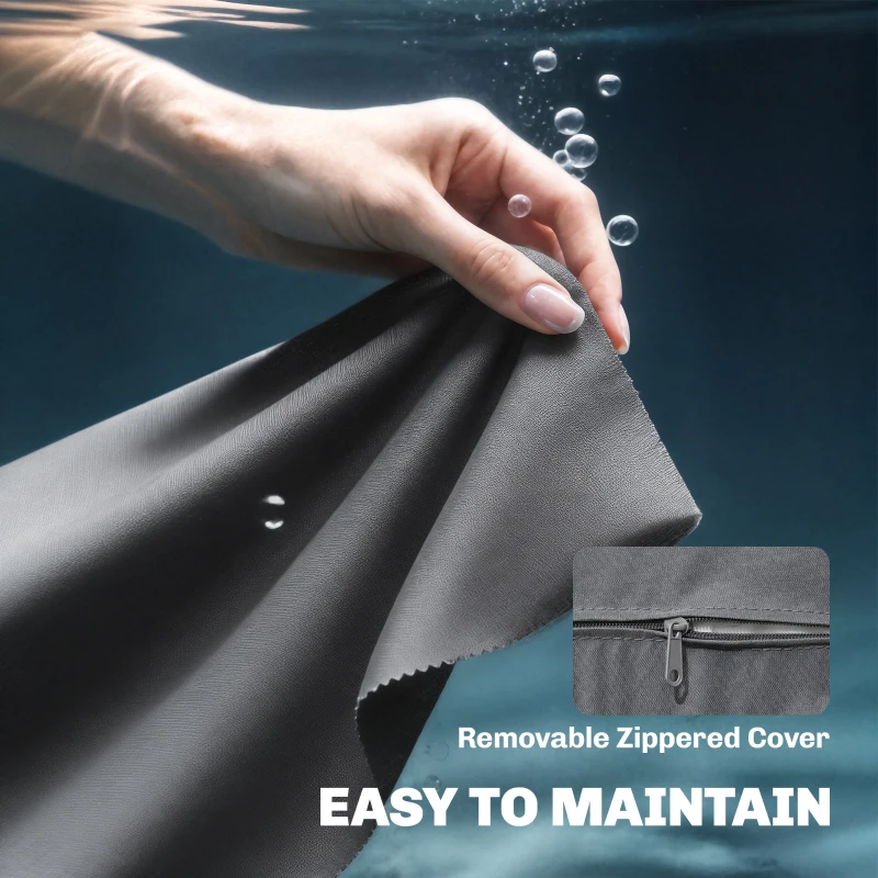 Outsunny Outdoor Sofa Thick Cushions Outdoor Patio Couch Loveseat 2 Seater for Garden Black and Light Grey