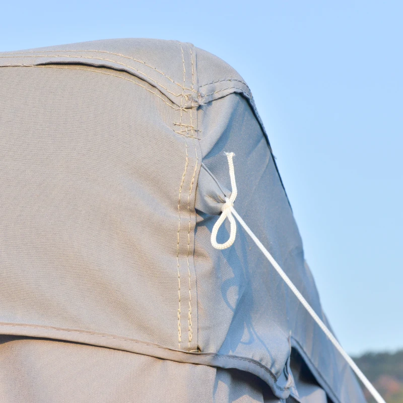 Outsunny 10' x 10' Patio Gazebo Pavilion, 2-Tier Roof Canopy Outdoor Event Tent with Steel Frame and Mosquito Netting for Garden, Yard and Sun Shade Use, Grey