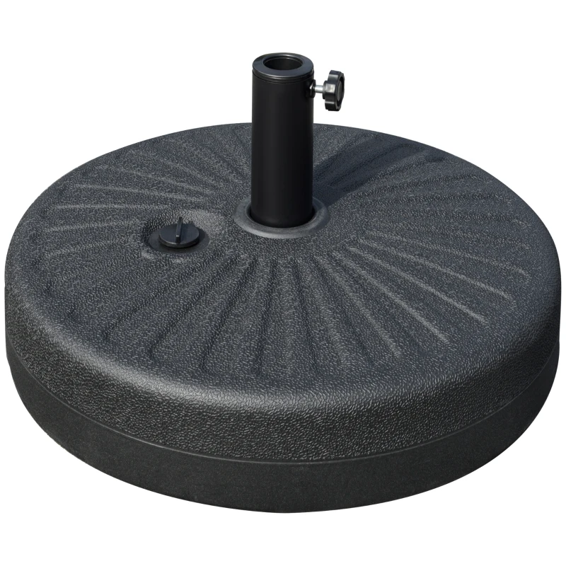 Outsunny 48 lb Heavy Duty Patio Umbrella Base, Water Filled Market Umbrella Stand with Steel Pole for Outdoor, Backyard, Black
