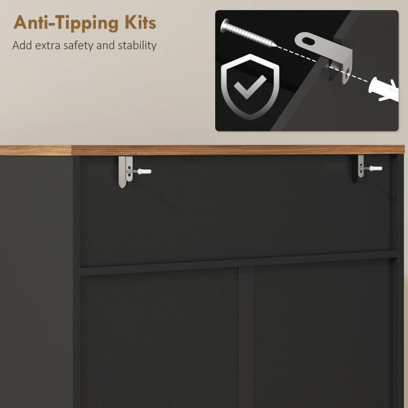 HOMCOM Shoe Storage Cabinet with 2 Flip Drawers, Farmhouse Narrow Shoe Cabinet, Holds Up to 16 Pairs, Black