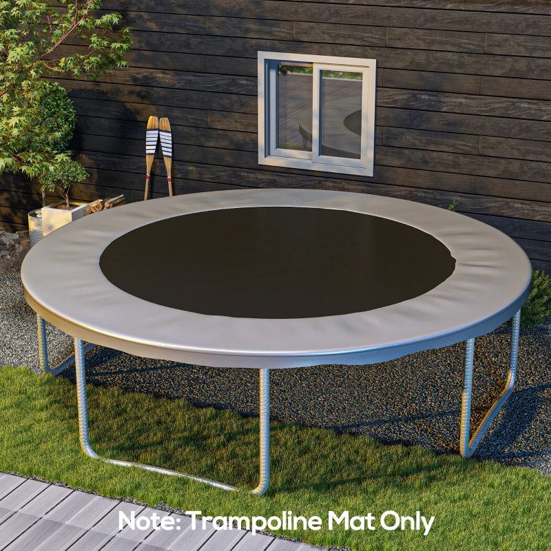 Soozier Trampoline Replacement Mat, Fits 12' Trampoline w/ 72 V-Hooks & 5.5" Springs (Spring & Frame not Included),  Black