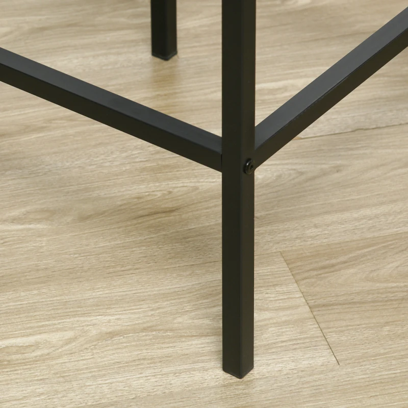 HOMCOM 5-Piece Counter Height Bar Table with Space-Saving Design, Square Kitchen Table and Chairs Set with Footrest, Metal Legs, Industrial Dining Table Set for 4, Gray