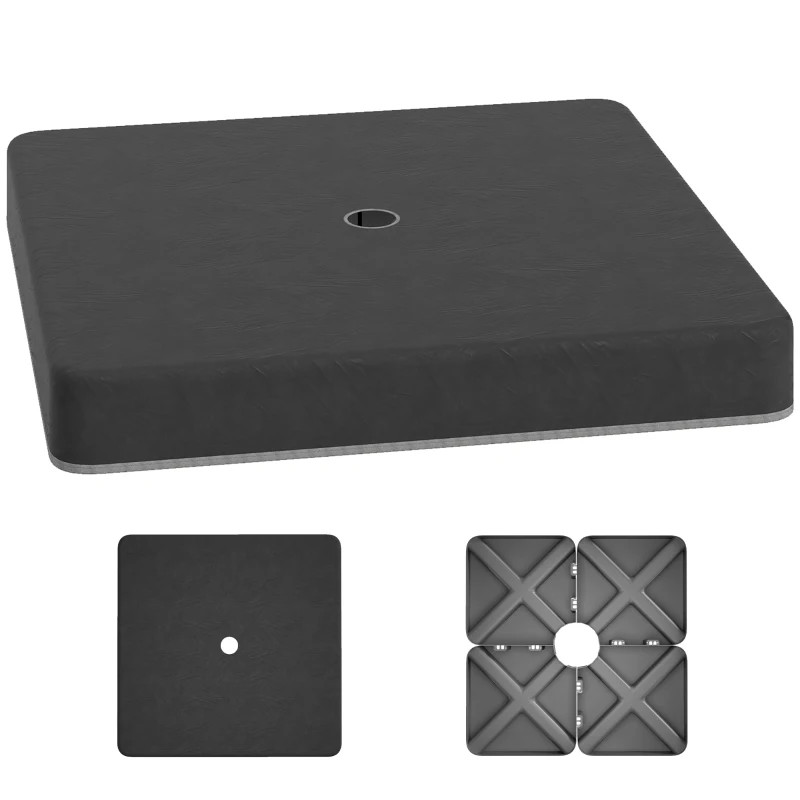 Outsunny 4 Piece Offset Umbrella Base Weight for 176 lbs Sand Heavy Duty Outdoor Weights for Umbrella Stand, Black