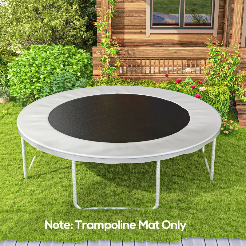 Soozier Trampoline Replacement Mat, Fits 12' Trampoline w/ 72 V-Hooks & 5.5" Springs (Spring & Frame not Included),  Black