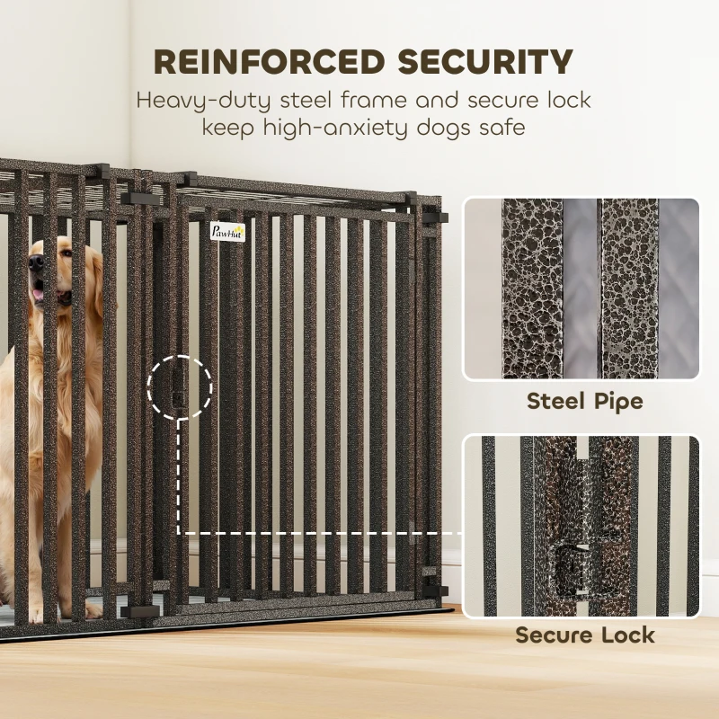 PawHut 55 Inch Heavy Duty Dog Crate, Extra Large Metal Dog Cage Kennel with Mat for Large Breeds, Modular Puppy Playpen