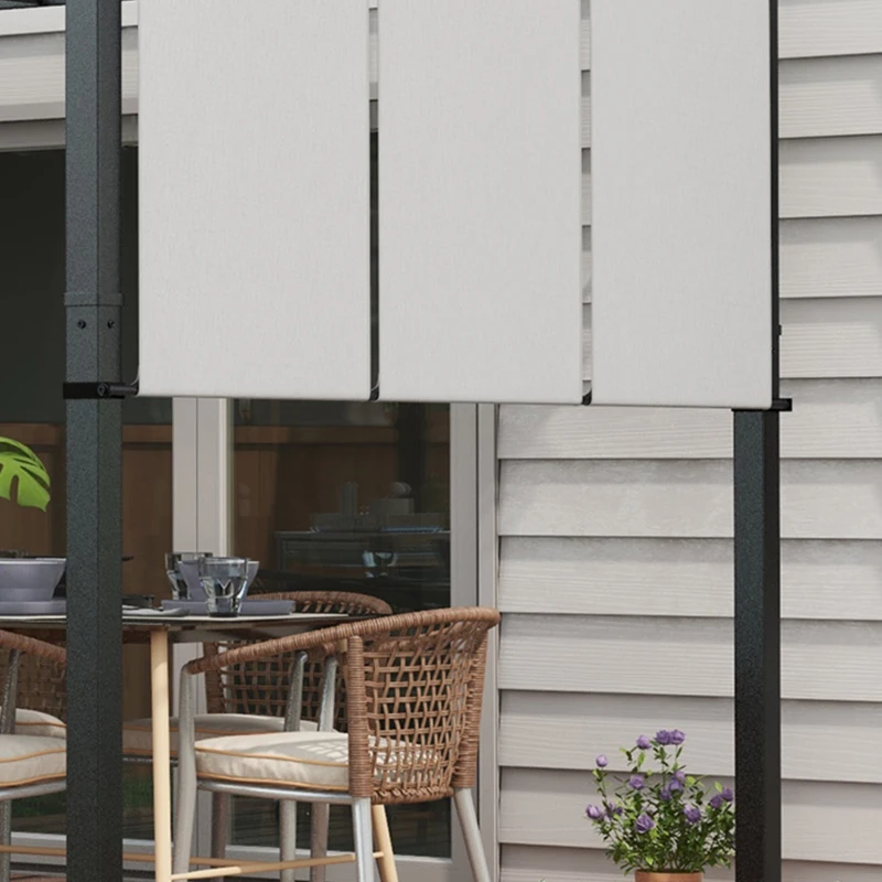 Outsunny 10' x 12' Metal Pergola, Outdoor Pergola with Retractable Canopy, for Garden, Patio, Backyard, Deck