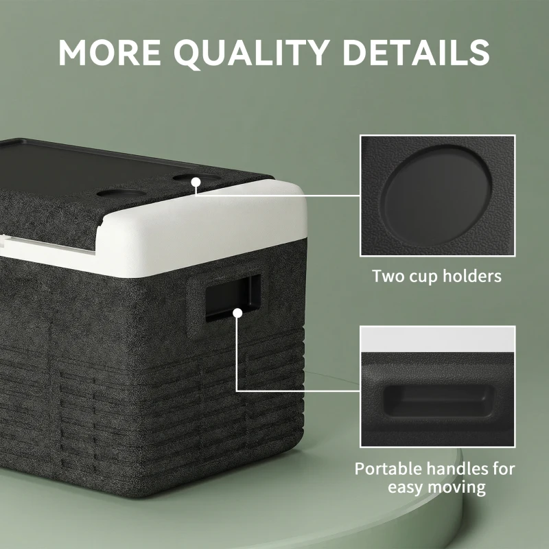 Outsunny 12 Volt Car Refrigerator, 32QT Car Fridge Electric Cooler, 12/24V DC and 100-240V AC, -68-68 ℉, Portable Refrigerator