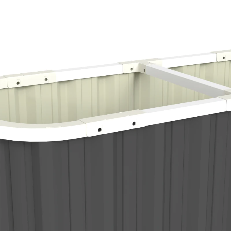 Outsunny Galvanized Raised Garden Bed, Deep Root Planter Box, Outdoor Garden Bed with Plant Labels, 5' x 2' x 2', Dark Grey