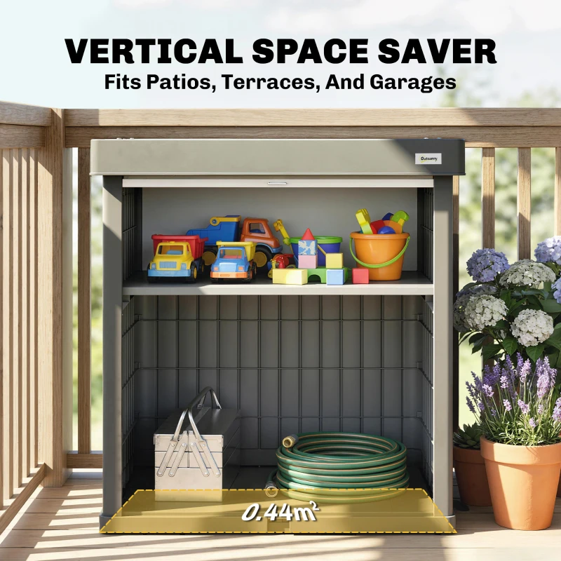 Outsunny 82 Gallon Outdoor Storage Cabinet, UV Resistant Garden Storage Container for Patio, Porch, Poolside, Grey