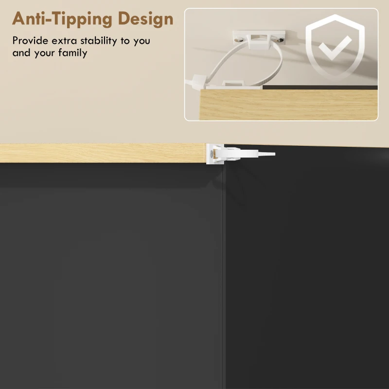 HOMCOM Shoe Storage Cabinet with 2 Flip Drawers and Adjustable Shelves for 8–12 Pairs of Shoes, Black