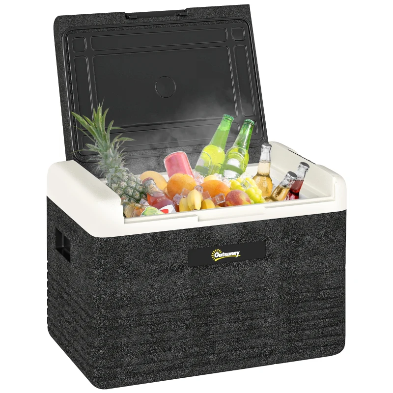 Outsunny 12 Volt Car Refrigerator, 32QT Car Fridge Electric Cooler, 12/24V DC and 100-240V AC, -68-68 ℉, Portable Refrigerator