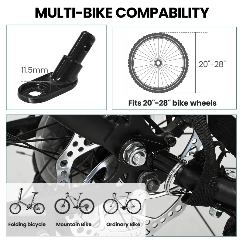 Soozier Bike Trailer, Bike Cargo Trailer with Quick Release 16" Wheels, Cargo Net, Safe Reflectors and Red Flag