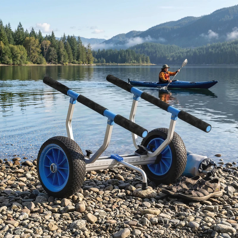 Soozier Kayak Cart Dolly Kayak Cart with Adjustable Width, Sky Blue