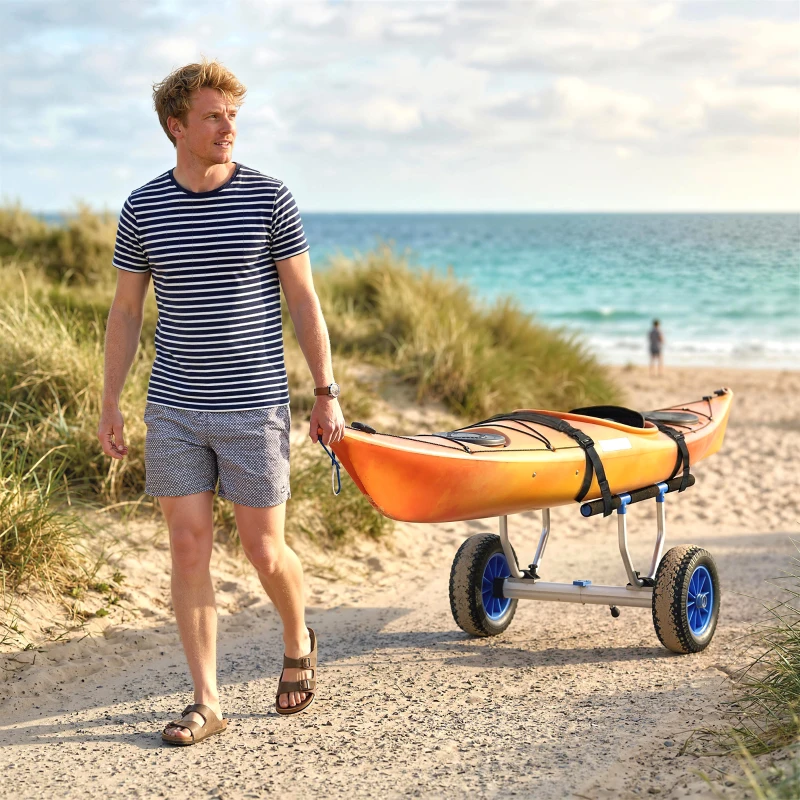 Soozier Kayak Cart Dolly Kayak Cart with Adjustable Width, Sky Blue