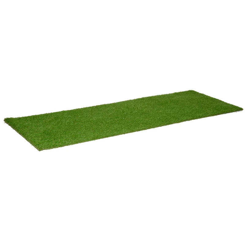 Outsunny 10' x 3' Artificial Turf Grass with Simulated Look & Feel UV Protection, & Drain Holes for Rain, 1.25" Height
