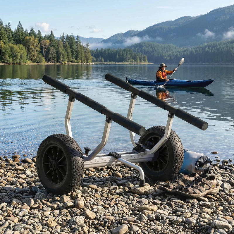 Soozier Kayak Cart Dolly Kayak Cart with Adjustable Width, Black