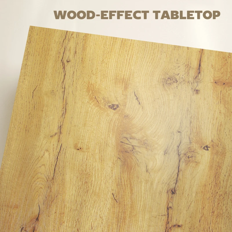 HOMCOM Square Coffee Table, Center Table with 1.6" Thick Tabletop, Natural Wood