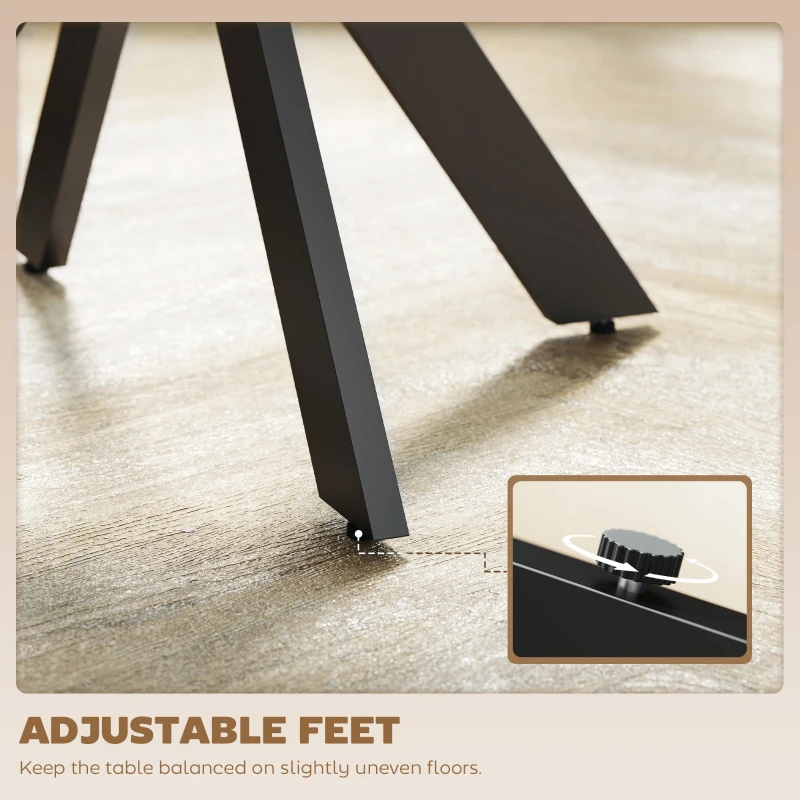 HOMCOM 39" Dining Table, Contemporary Round Kitchen Table with Steel Legs, Black Wood Grain