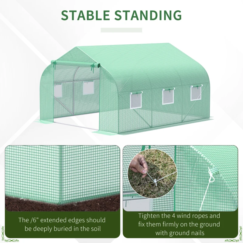Outsunny Outdoor Greenhouse Walk-In Greenhouse Portable Greenhouse Canada Garden Plant Flower Seed Greenhouse W/ Premium Steel Frame