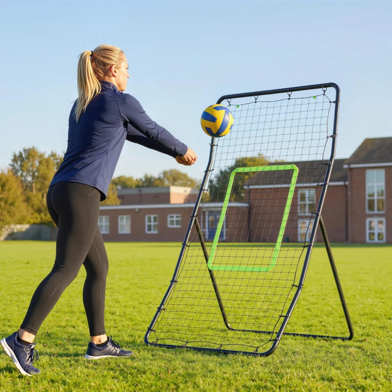 Soozier 4 x 5.7ft Volleyball Rebounder Net with Strike Zone, Baseball Lacrosse Training Net for Pitching and Fielding