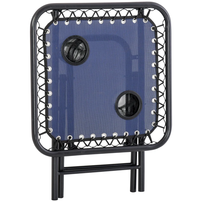 Outsunny Zero Gravity Chair Set of 2 Patio Chair with Side Table Cupholders and Pillows for Pool, Backyard, Lawn, Blue