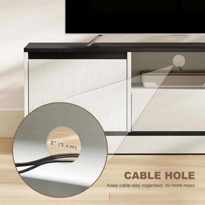 HOMCOM TV Stand for 43-55 Inch TV,  Entertainment Center w/ Cabinets, Shelf, Drawer and Cable Management for Living Room, White