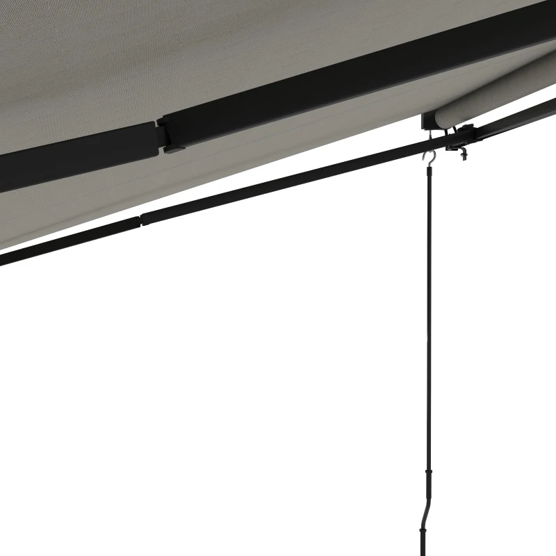 Outsunny 13' x 10' Retractable Awning, UV 30+ Resistant Sunshade Shelter with Adjustable Angle from 45-85°, Light Grey