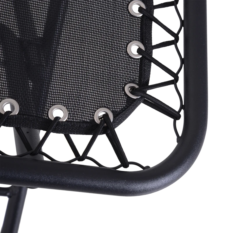 Outsunny Zero Gravity Chair Set of 2 Patio Chair with Side Table Cupholders and Pillows for Pool, Backyard, Lawn, Black