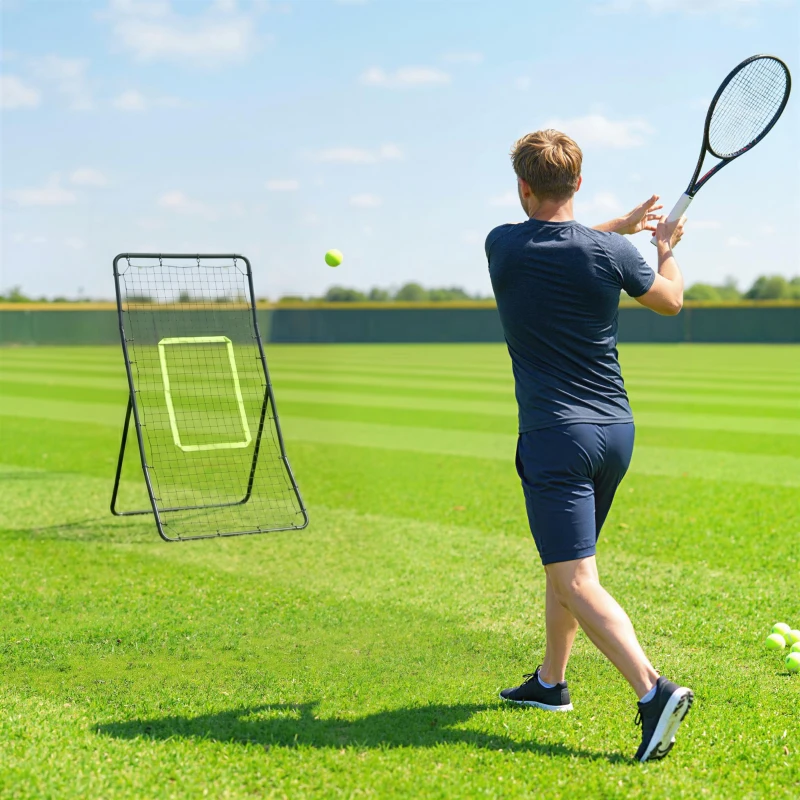 Soozier 4 x 5.7ft Volleyball Rebounder Net with Strike Zone, Baseball Lacrosse Training Net for Pitching and Fielding