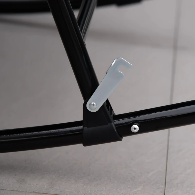 Outsunny Folding Rocking Chair Set of 2 Padded Rockers with Armrest, Red & Black