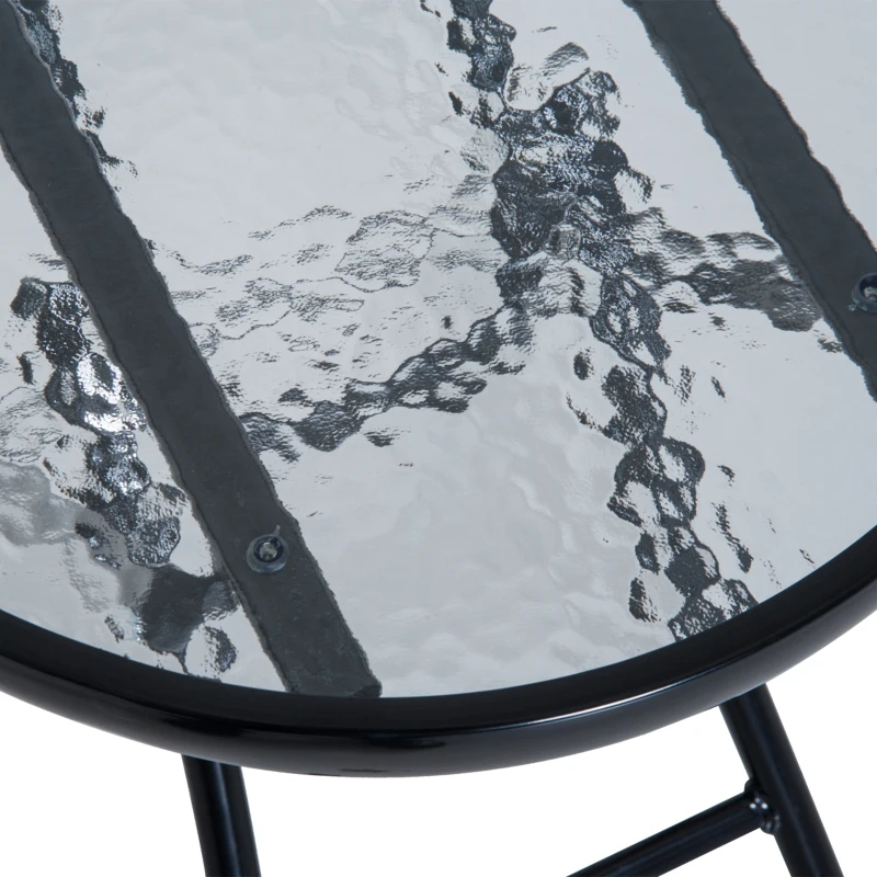 Outsunny 3pc Patio Rocking Chair Set, Folding Outdoor Rocking Chairs and Table Bistro Set w/ Breathable Mesh Seat & Backrest, Headrest for Park, Backyard, Garden, Cream White