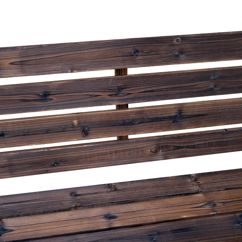 Outsunny 42" Wood Wagon Wheel Bench Garden Loveseat Rustic Seat Relaxing Lounge Chair Outdoor Decorative Seat Park Decor, Brown