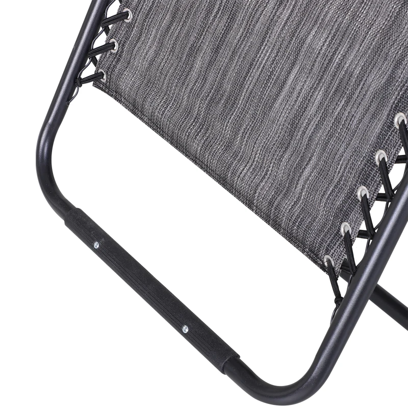 Outsunny Outdoor Zero Gravity Reclining Lounger Chair with Canopy Shade, Side Tray, Cupholder, Dark Grey