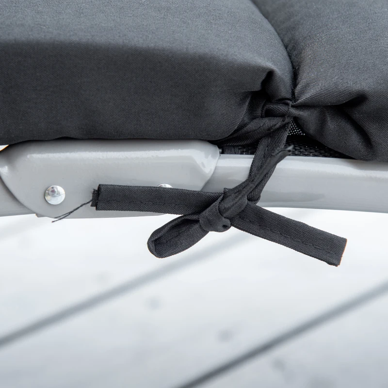 Outsunny Outdoor Folding Chaise Lounge Chair Recliner with Portable Design, Adjustable Backrest, Cushion and Headrest, Black