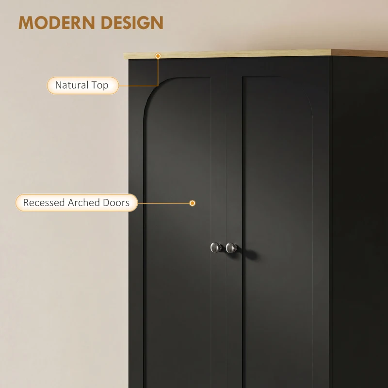 HOMCOM 72" Tall Pantry Cabinet, Kitchen Pantry Cabinet with Adjustable Shelves, Storage Cabinet with 4 Doors, Black