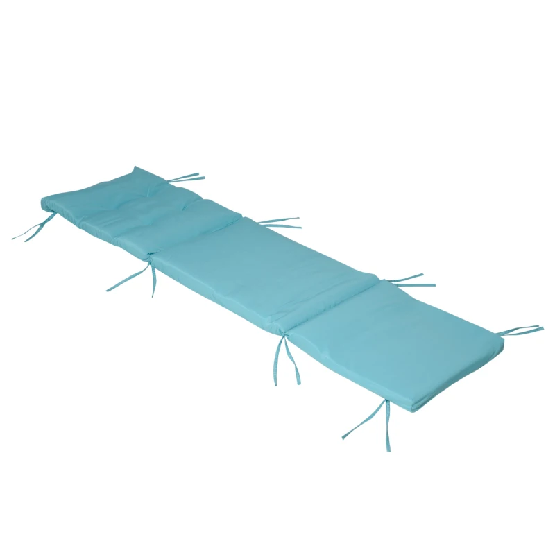 Outsunny Outdoor Folding Chaise Lounge Chair Recliner with Portable Design, Adjustable Backrest, Cushion and Headrest, Blue