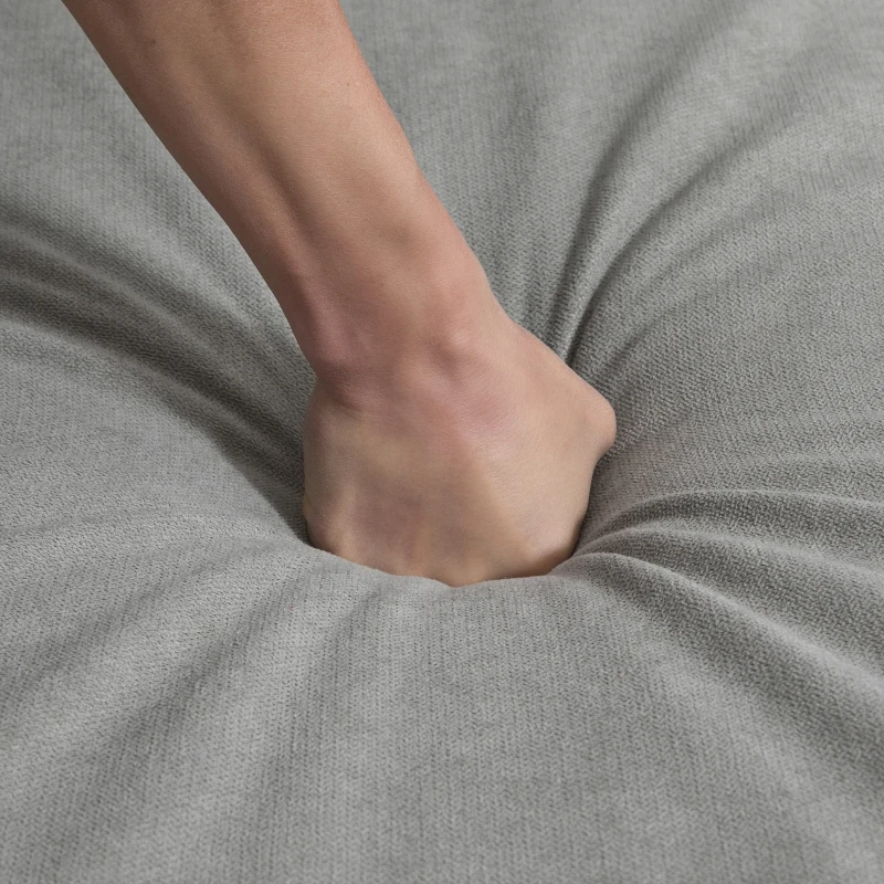 HOMCOM L-Shape Sofa, Modern Sectional Couch with Ottoman, Corner Sofa for Living Room, Light Grey